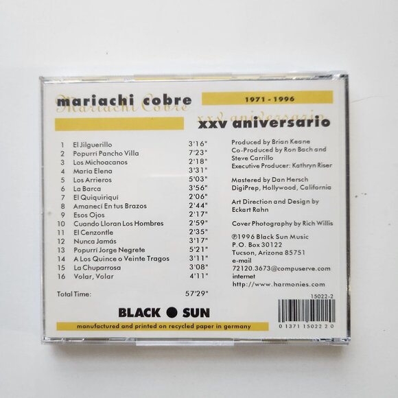 Mariachi Cobre XXV Aniversario CD 1971-1996 Black Sun Edition - Picture 2 of 6
